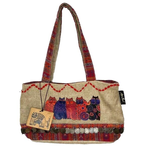 Laurel Burch Handbags - Laurel Burch Cotton Cat Purse Sun N' Sand Spirit Cats